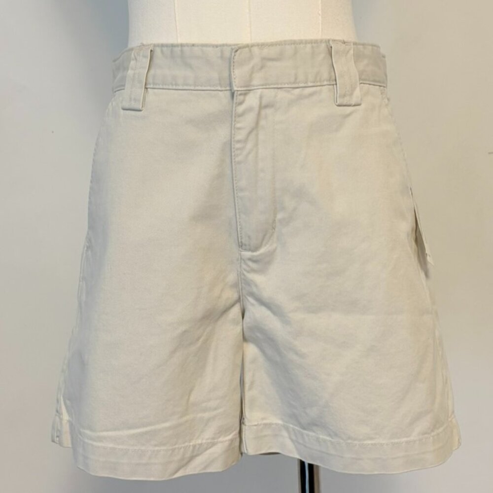 NWT Calvin Klein Womens Sz 4 Khaki Regiment Twill Shorts Destruction Wash jeans